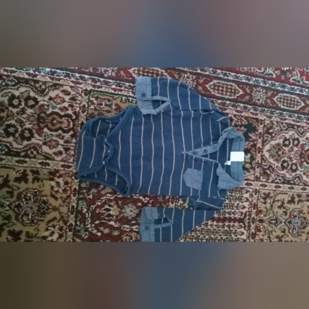 Striped Blue Baby Onesie